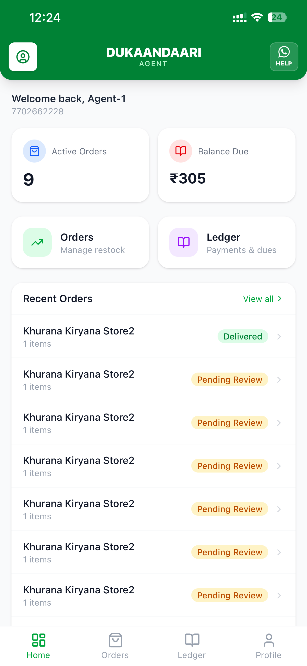 Agent App Shop List